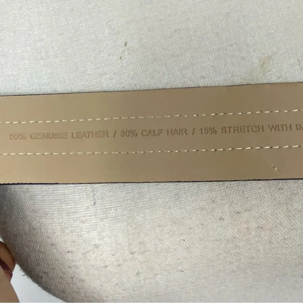 Ann Taylor leather & calf hair elasticized elegant  belt M/L